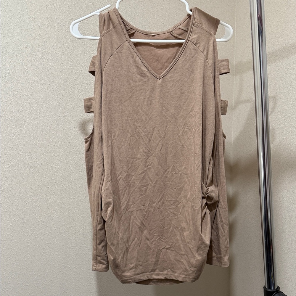 Women's Long Sleeve Tan Top